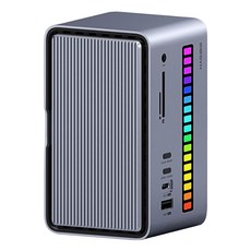 HAGiBiS 桌面式Type-C多功能節奏燈擴充器18合1 U100Ultra, 銀色, 1個