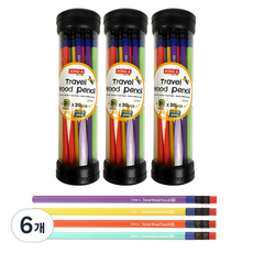 DONG-A Travel 木質橡皮擦鉛筆 2B 20入, 混合顏色, 6個