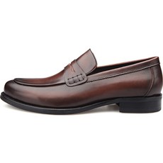 VONIN 남성용 천연소가죽 유러피안 정통가공솔 페니로퍼 수제구두