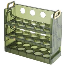 SUNORO 自動翻轉雞蛋收納盒 30格 綠色 冰箱雞蛋收納神器, 1個