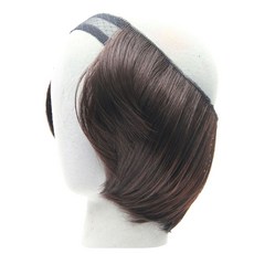無瀏海帽子專用人造假髮 10cm, 1個, 自然棕色