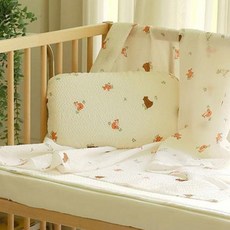 HIYOKO BABY 可水煮竹纖維泡泡紗柔軟枕頭套組, 森林動物