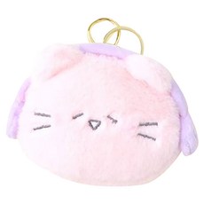 스트리밍 고양이 파우치 키링, 핑크, 1개