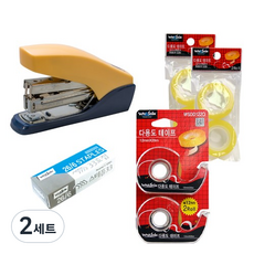 WHASHIN 101訂書機+33號針補充裝+膠帶組, 混色, 2組