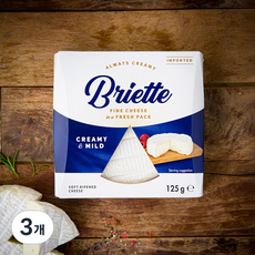브리에뜨 크리미 앤 마일드 치즈, 125g, 1개입, 3개