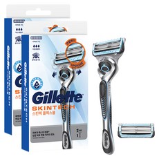Gillette 吉列 SkinTec 手動刮鬍刀刀架 + 替換刀片 2入, 2套