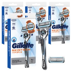 Gillette 吉列 SkinTec 手動刮鬍刀刀架 + 替換刀片 2入, 4套