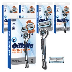 Gillette 吉列 正品 SkinTec 手動刮鬍刀刀架 + 替換刀片 2入, 5套
