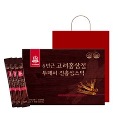 고려홍삼중앙회 6년근 고려홍삼정 투데이 진홍삼 스틱 + 쇼핑백 세트, 10ml, 30개