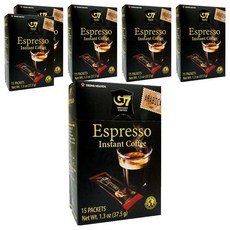 G7 인스턴트 에스프레소 원두커피믹스 수출용, 2.5g, 15개입, 6박스