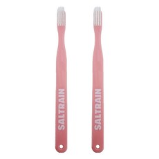 SALTRAIN 極細軟毛牙刷 19.5 x 1cm 粉白色, 1入, 2支
