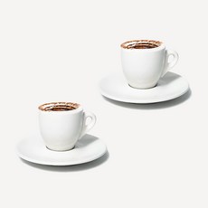 HORECA 加厚義式濃縮咖啡杯 + 杯碟組, 白色, 2套