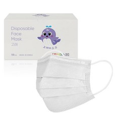 고래마스크 일회용 덴탈마스크 중형, 50개입, 1개, 화이트