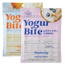 원더푸드 반려동물 요거 바이트 동결건조간식 2종 세트, 호박. 블루베리, 80g, 1세트
