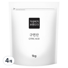 가성비가브랜드다 파우치형 구연산, 1kg, 4개