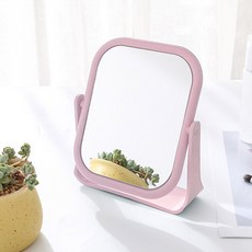 회전식 탁상 거울 사각형, 핑크
