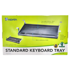 AIDATA 愛得他 標準型鑽孔式桌下鍵盤架 金屬滑軌 台灣製造, 灰色, 1個