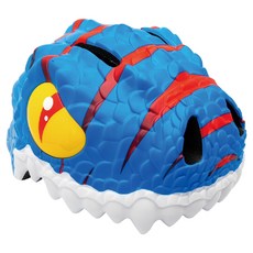 crazy SAFETY 3D 兒童自行車用防護安全帽 吸震泡棉內飾 輕巧堅固外殼 三段式LED夜間警示燈 適合2-8歲兒童, 小藍龍, 1個, 頭圍49~55cm