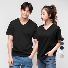 캐럿 남녀공용 통기성 브이넥 반팔 티셔츠 5컬러