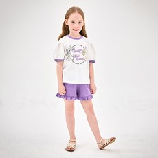 JELISPOON 女童透氣迪士尼桑普兔邦妮兔荷葉邊短袖上下裝套組
