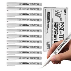 Nanostring 萬能多用途油性麥克筆 白色, 1色, 12個