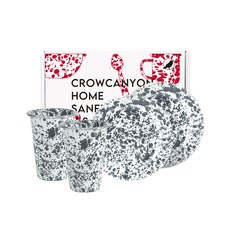 크로우캐년홈 식기 세트 4p, 그레이마블, 플랫 플레이트 2p + 텀블러 2p, 1세트