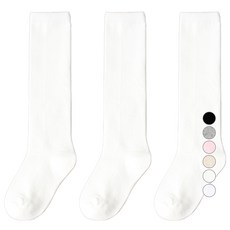 NO DESIGN 兒童日常素色及膝襪3雙組