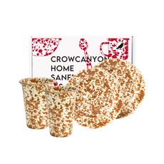 크로우캐년홈 플랫 플레이트 2p + 텀블러 2p 세트, 새들브라운마블, 1세트