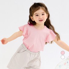 unifriend 女童荷葉邊五分袖棉質T恤