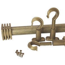 썬데코 35mm 커튼봉 사각캡 + 조절브라켓, 골드블랙