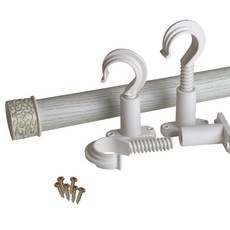 SUNDECO 35mm窗簾桿 圓形蓋 + 可調式托架, 淺橡木色