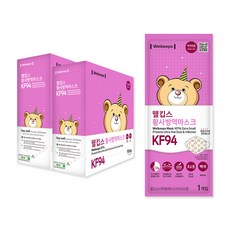 Welkeeps 小熊印花立體口罩 KF94 童款, 白色, 50片, 2盒