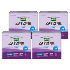 디펜드 여성용 스타일 패드 초슬림, 12개입, 4개, 초슬림 안심대용량