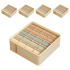 조이베리 다용도 서랍형 속옷 양말 정리함, 베이지, 5개