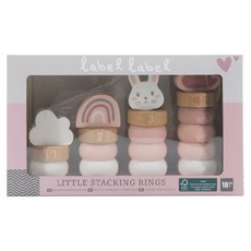 Label Label 木質趣味疊疊樂, 18個月以上適用, 手眼協調, 邏輯思維訓練, 粉色, 1盒