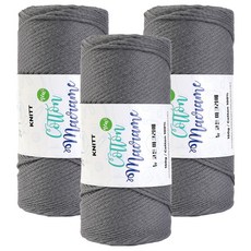 니뜨 뉴 코튼 마크라메 뜨개실 150g, 3개, 29다크그레이