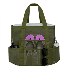 In Art雙層收納網狀瀝水包, 全軍綠色