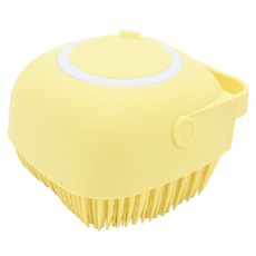 PUKU 藍色企鵝 矽膠沐浴刷, 柔軟刷毛, 附手提設計, 黃色, 1入, 1個