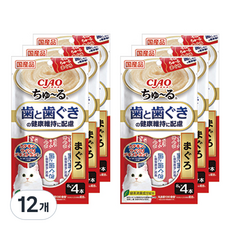 챠오츄르 고양이 짜먹는 간식 구강건강케어 4p, 참치, 32g, 12개