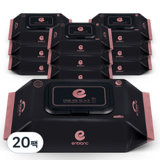앙블랑 세이프 블랙 아기 물티슈 캡형, 78g, 70매, 20개