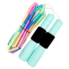 JFROPE 兒童高級海綿彩虹軟珠跳繩 ver 3, 薄荷綠, 1個