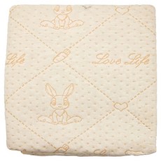 OhBabyLying 四層有機彩棉隔尿墊, 大(100 x 80cm), 小兔兔, 1個