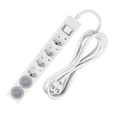 甜家過載切斷節電6口多抽頭+安全罩2p套裝, 3m, 單一顏色, 1個