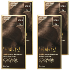 비취가인 윤기모 크림염색 염모제 새치커버용, 짙은갈색, 4개