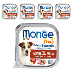 MonGe 瑪恩吉 倍愛滿滿 主食犬餐盒, 羊肉 + 蘋果, 100g, 5盒