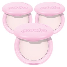 Code Glokolor 吸油粉紅霧面打亮粉餅 8g, 3盒, 粉色