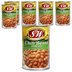에스앤더블유 칠리빈 통조림, 439g, 6개