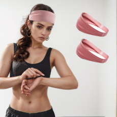 헨센 슬림밴딩 땀흡수 헤어밴드, 핑크, 2개