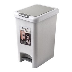 拍平方 雙開垃圾桶 20L, 灰白色