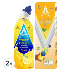 아스토니쉬 변기세정제 레몬, 2개, 750ml
